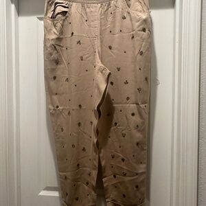 Chico's Womens Scattered Gems Ankle Pants Brown Ultimate Fit Size 2 (12/14)